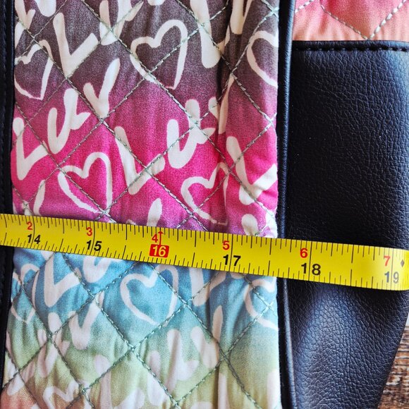 NWoT Luv Betsey Johnson Hearts Tie-Dye Graffiti Rainbow Weekender Duffel - Picture 15 of 16